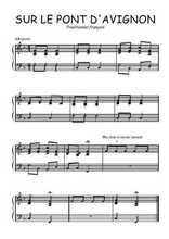 Téléchargez l'arrangement pour piano de la partition de Sur le pont d'Avignon en PDF